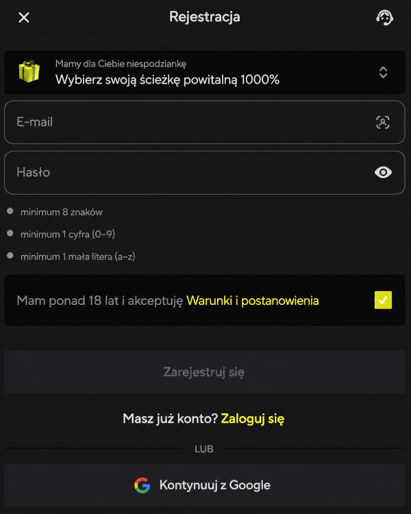 Instrukcja szybkiej rejestracji krok po kroku
